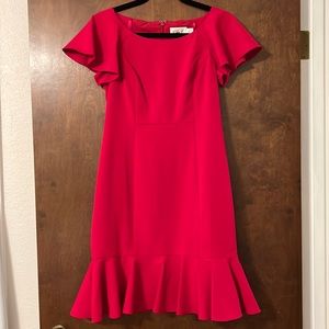 Ruffle Hem Sheath Dress